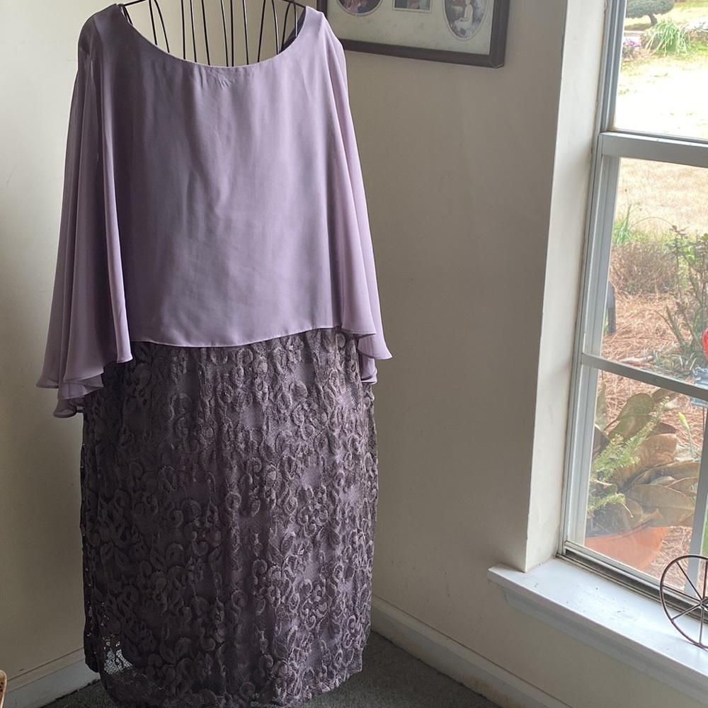Midnight Velvet  Size 24 LACE SHEATH DRESS WITH Chiffon CAPLET